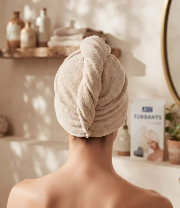 Turbante poliester crema 29x75cm