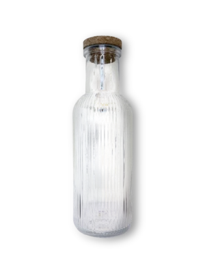 Botella de vidrio cortina con tapa