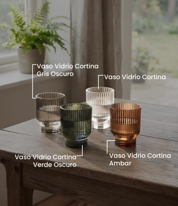 Vaso Vidrio Mister Kook Cortina ámbar