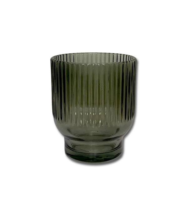 CRI-VASO-KOO-CORTINA-VER-01 Vaso Vidrio Mister Kook Cortina Verde Oscuro