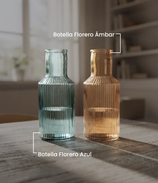 Botella Florero Azul