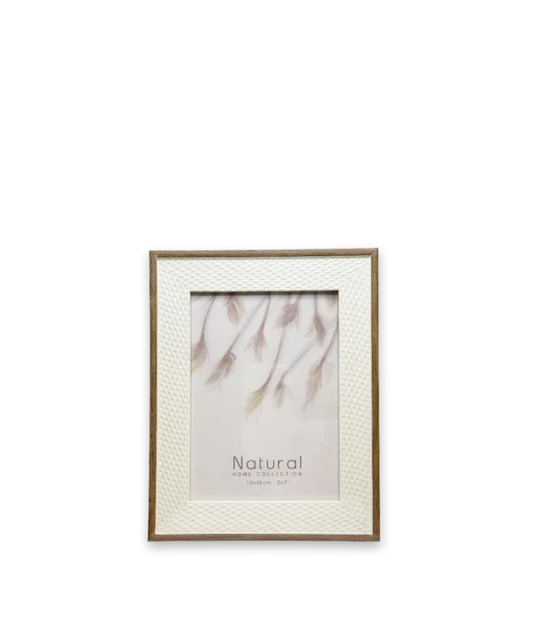 Marco Natural 13x18 tejido claro marco beige