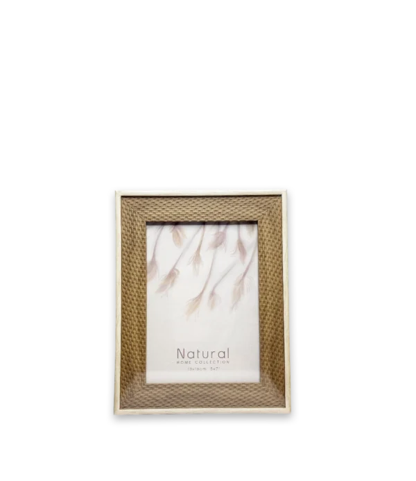 Marco Natural 13x18 tejido oscuro marco beige