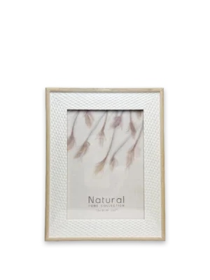 Marco Natural 13x18 tejido claro marco oscuro