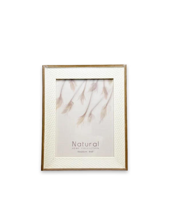 Marco Natural 15x20 tejido claro marco oscuro