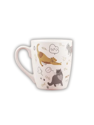 Taza gato estirado