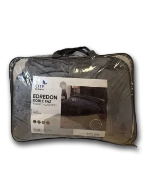 Edredón Flannel y Corderito King Size 250x280 Gris