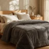 Edredón Flannel y Corderito King Size 250x280 Gris