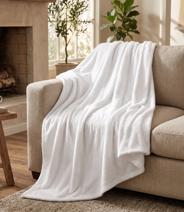 Manta peluche blanca