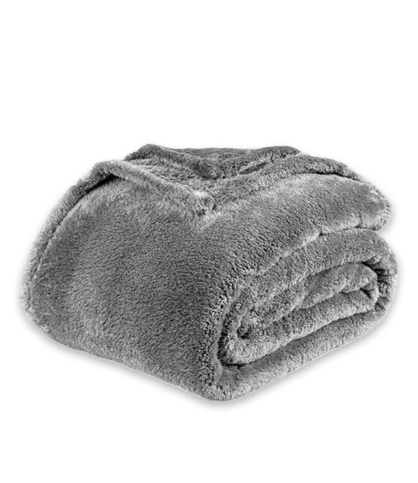 Manta peluche gris